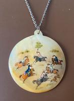 Perzische kunsthanger - miniatuur geschilderd op parelmoer, Ophalen of Verzenden, Overige materialen, Hanger