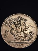 1 Crown 1890,United Kingdom,Victoria Queen,mooi condit zilve, Ophalen of Verzenden, Overige landen, Losse munt, Zilver