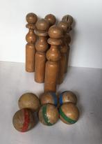 Antieke Franse houten kegelspel met houten ballen, Enlèvement ou Envoi