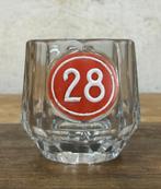 Bierglas Perle Caulier 28, emaille, Verzamelen, Biermerken, Ophalen of Verzenden, Gebruikt, Glas of Glazen, Overige merken