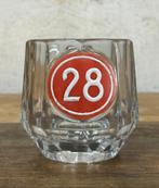 Verre à bière Perle Caulier 28, émail, Collections, Marques de bière, Autres marques, Utilisé, Enlèvement ou Envoi, Verre ou Verres