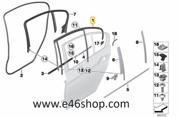 RAAMRUBBER BMW 3 F31 LCI LINKS ACHTER OE 51357414535 beschikbaar voor biedingen