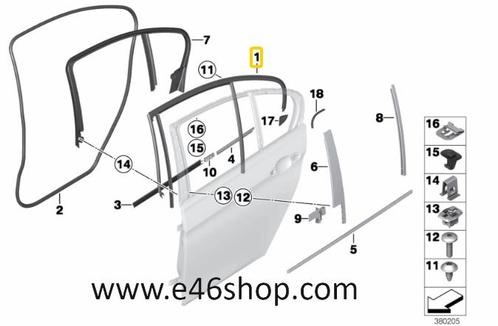 RAAMRUBBER BMW 3 F31 LCI LINKS ACHTER OE 51357414535, Auto-onderdelen, Carrosserie, BMW, Nieuw, Ophalen of Verzenden