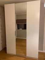Witte kleerkast pax IKEA met spiegeldeur en accessoires, 100 tot 150 cm, Met hangruimte, 50 tot 75 cm, Zo goed als nieuw