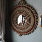 Antieke spiegel met heksenoog — bol glas — barok frame, Antiek en Kunst, Antiek | Spiegels, Ophalen of Verzenden