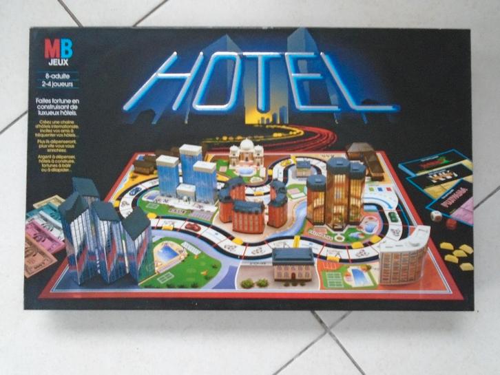 Jeude société vintage - Hotel - MB, Hobby en Vrije tijd, Gezelschapsspellen | Bordspellen, Gebruikt, Een of twee spelers, Drie of vier spelers