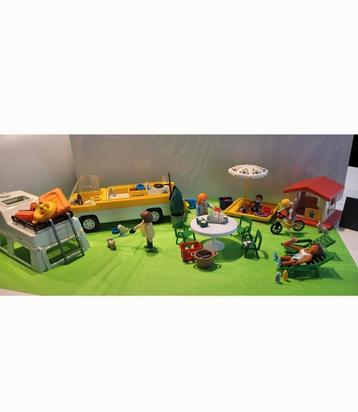 Playmobile mobilehome kamperen en spelende kindjes  beschikbaar voor biedingen