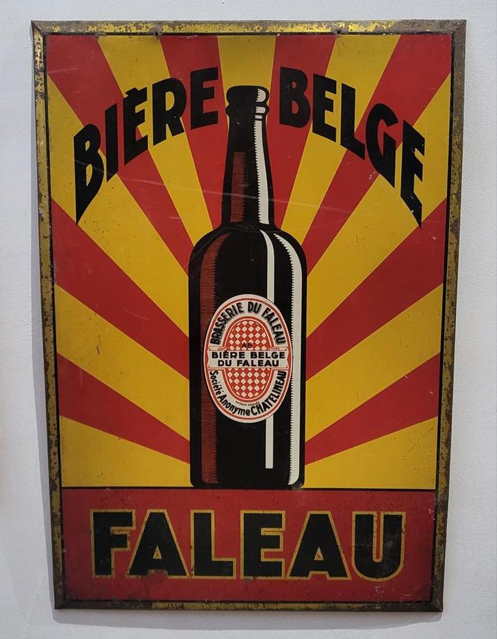 Blikken reclamebord Bière Belge., Verzamelen, Merken en Reclamevoorwerpen, Reclamebord, Ophalen of Verzenden
