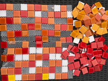 Mosaïques pâtes de verre 24mmx24mm - Epaisseur: 3mm 1,6kg beschikbaar voor biedingen