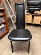 Vintage lederen stoelen (6st), Huis en Inrichting, Ophalen, Gebruikt, Zwart, Vintage