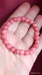 Bracelet élastique avec perles naturelles de rhodochrosite, Bijoux, Sacs & Beauté, Pierres précieuses, Enlèvement ou Envoi, Neuf