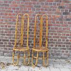 Paire de chaises vintage en rotin Pierantonio Bonacina Itali, Antiquités & Art, Enlèvement