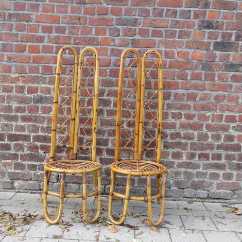 Vintage paar Rotan stoelen Pierantonio Bonacina Italie 1960, Antiek en Kunst, Curiosa en Brocante, Ophalen