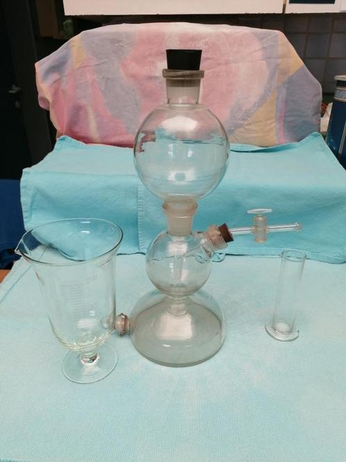 Vintage laboratoriumset-sanatoriumglaswerk gravering nummer, Antiek en Kunst, Curiosa en Brocante, Ophalen