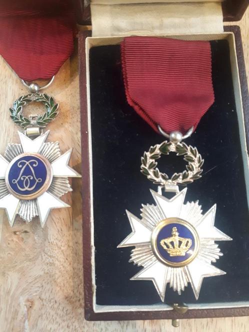 2 Ridder in de Orde van de Kroon medailles, Verzamelen, Militaria | Algemeen, Ophalen of Verzenden