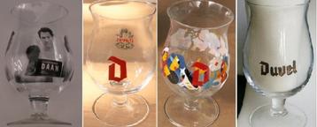 4 verschillende Duvel glazen o.a. Daan Stuyven, Hedof, pijle beschikbaar voor biedingen