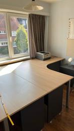 Hoekbureau hout met verstelbare poten, Ophalen, Gebruikt, Bureau