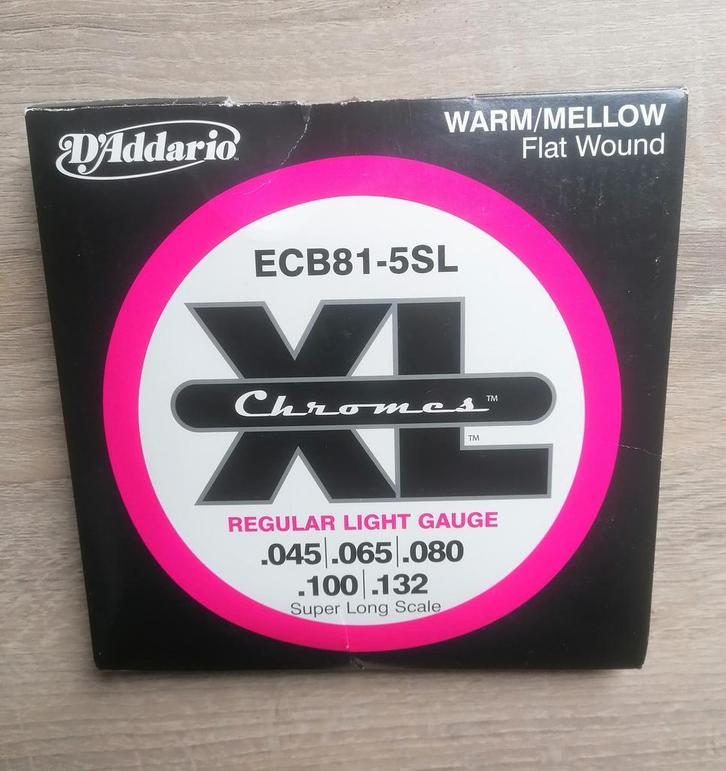 d'addario ECB81-5SL chromen bassnaren, Muziek en Instrumenten, Snaarinstrumenten | Gitaren | Bas, Nieuw, Elektrisch, 5-snarig