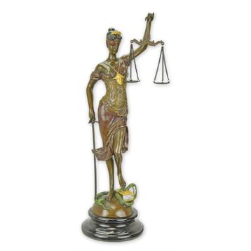 bronzen sculptuur vrouwe justitia  disponible aux enchères