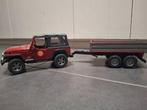Bruder jeep met aanhangwagen, Ophalen of Verzenden, Gebruikt