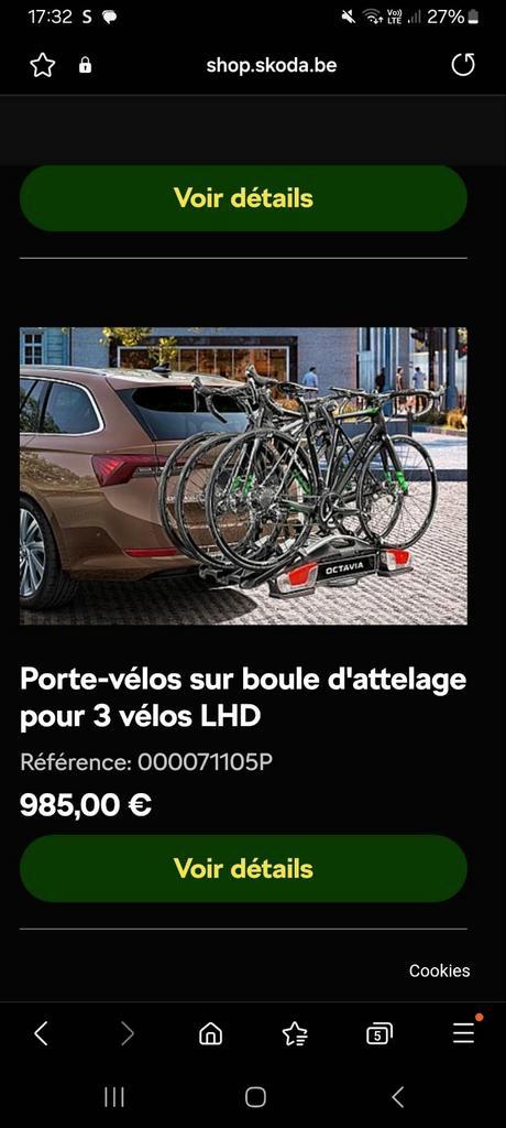 porte vélo neuf  skoda ref 000 071 105P. Dans sa boîte., Autos : Divers, Porte-vélos, Neuf, Enlèvement