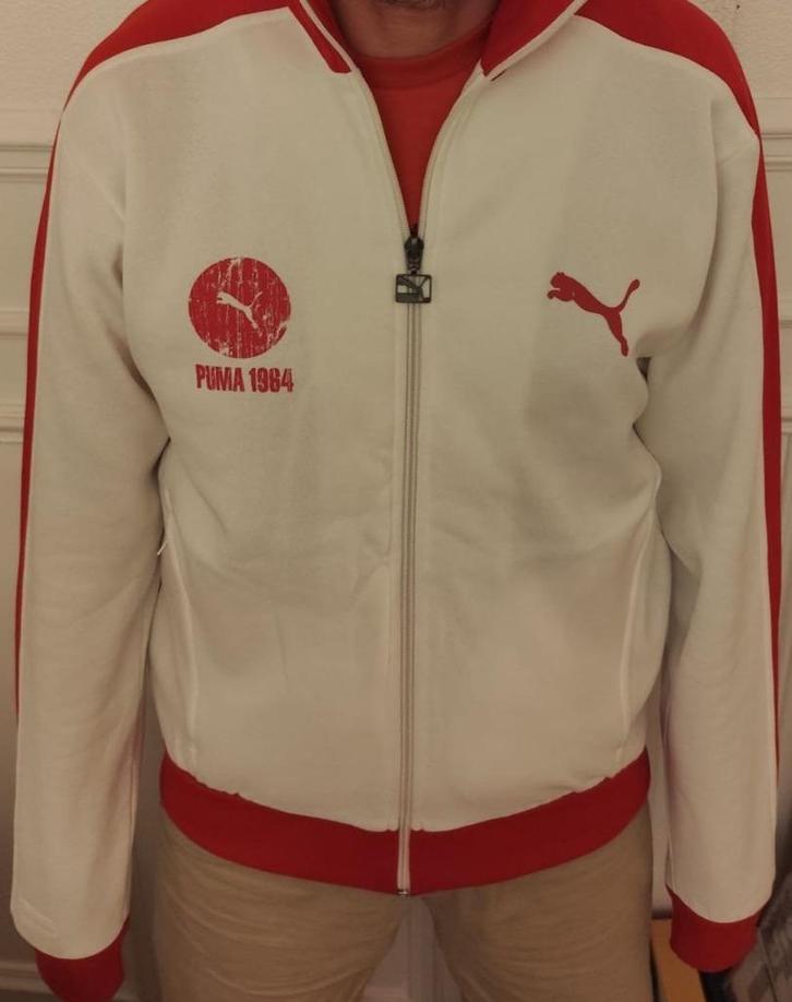 PUMA sweatshirt veste zip jogging homme M neuve blanc rouge, Kleding | Heren, Sportkleding, Zo goed als nieuw, Algemeen, Maat 48/50 (M)
