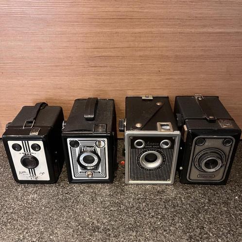4 box camera's, Ansco, Riber, Imperial en Filmor, Audio, Tv en Foto, Fotocamera's Analoog, Gebruikt, Compact, Overige Merken, Ophalen