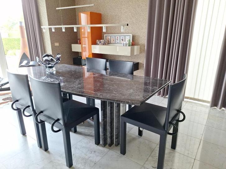 Moderne, design Eettafel, Huis en Inrichting, Tafels | Eettafels, Zo goed als nieuw, 50 tot 100 cm, 200 cm of meer, Vijf personen of meer