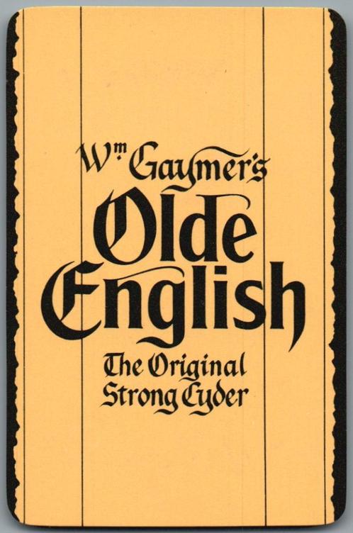 speelkaart - LK12801 - Gaymers, old English cider, Verzamelen, Speelkaarten, Jokers en Kwartetten, Zo goed als nieuw, Speelkaart(en)