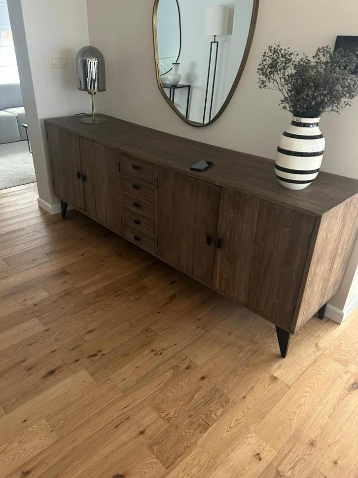 teakhouten meubelen, Huis en Inrichting, Kasten | Buffetkasten, Gebruikt, Minder dan 100 cm, 200 cm of meer, 25 tot 50 cm, Met lade(s)