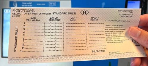 SNCB Standard MULTI PASS 6 places (toute la Belgique avec la, Tickets en Kaartjes, Trein, Bus en Vliegtuig, Trein