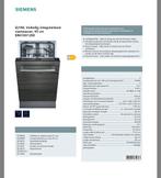 Inbouw vaatwasser Siemens 45cm breed, Ophalen, Zo goed als nieuw
