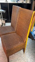 2 rieten stoelen, Huis en Inrichting, Stoelen, Ophalen, Gebruikt, Twee, Bruin