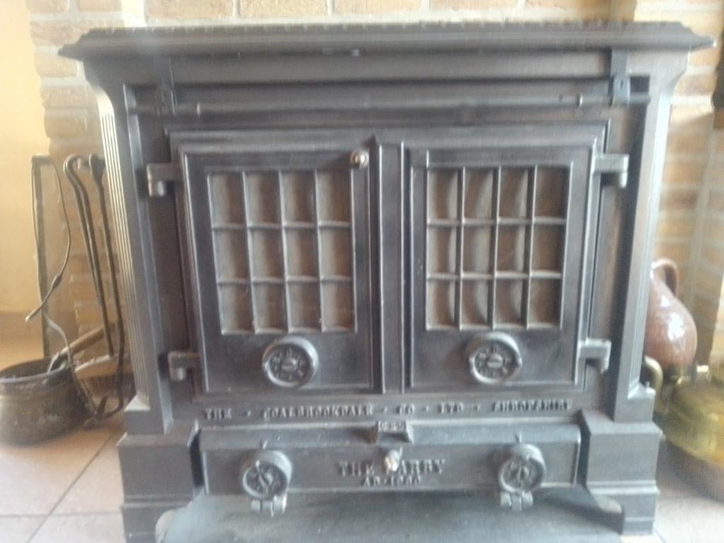 Gietijzeren (hout)kachel "the Coalbrookdale", Ophalen, Gebruikt, Vrijstaande haard, Houthaard