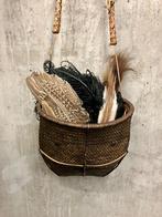 bruine Handgemaakte gevlochten schouder- jachttas mand, Ophalen of Verzenden, Zo goed als nieuw, Bruin, Overige merken