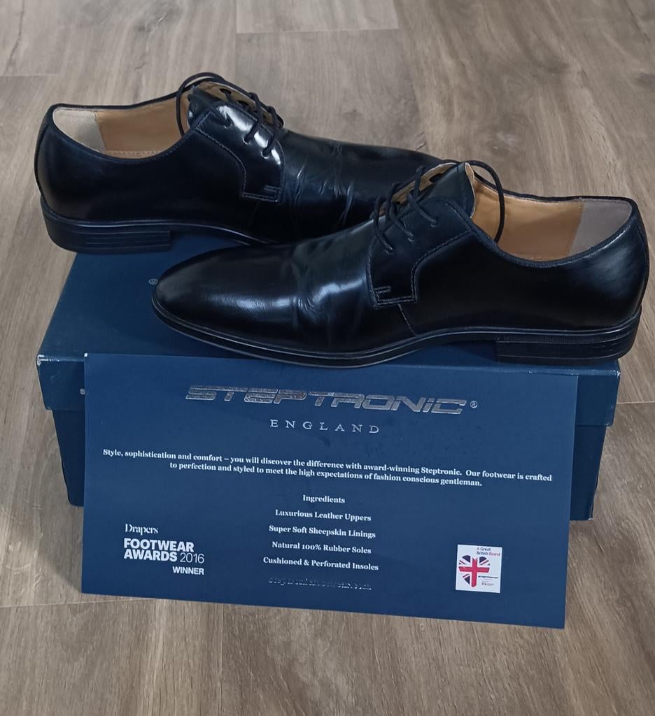 Zwarte leren kledingschoenen — als nieuw (1 gedragen), Kleding | Heren, Schoenen, Ophalen of Verzenden, Zwart, Veterschoenen