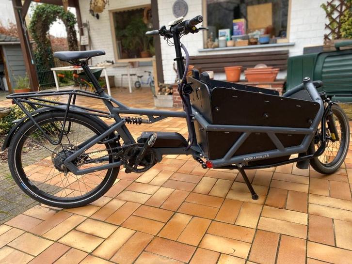 Bakfiets riese & muller load 60, Fietsen en Brommers, Fietsen | Bakfietsen, Gebruikt, Overige merken, 2 kinderen, Elektrisch, Huif