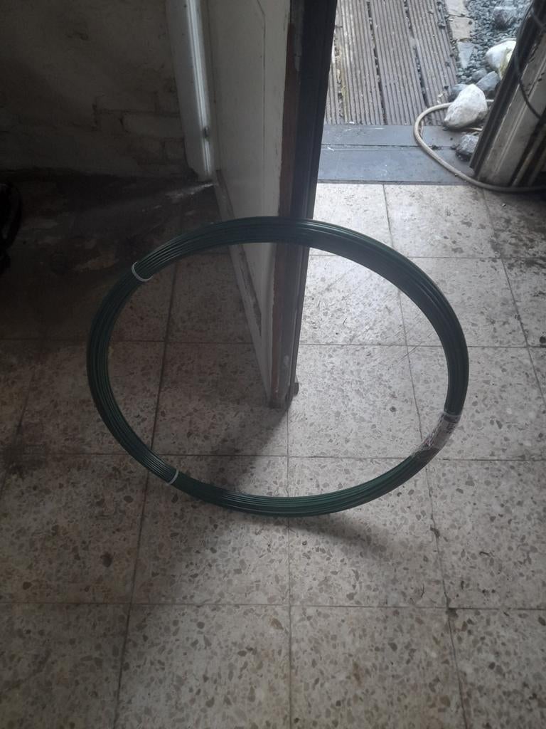 Spandraad groen 100 meter, Jardin & Terrasse, Enlèvement, Neuf, Fer, Clôture en treillis métallique simple