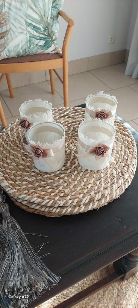 4 mooie kaarspotjes, Ophalen, Zo goed als nieuw