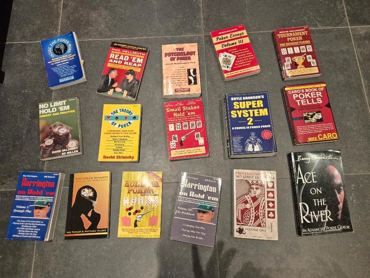 Ensemble de 16 livres de poker classiques, Livres, Loisirs & Temps libre, Utilisé, Autres sujets/thèmes, Enlèvement ou Envoi