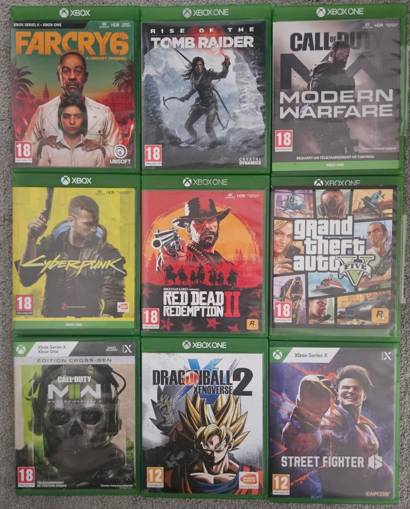 LOT DE 9 JEUX XBOX ONE ET SERIES X, Games en Spelcomputers, Games | Xbox One, Vechten
