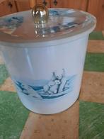 grote blikken snoep of sierpot met deksel , hoogte 16 cm, Ophalen of Verzenden