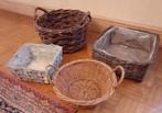 rieten manden met handvat (4 stuks), Enlèvement, Comme neuf, Osier, Panier