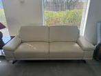 Witte leren bank, Huis en Inrichting, Ophalen, Driepersoons, Leer, Zo goed als nieuw
