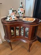 Mahonie theekastje vitrinekast facetgeslepen - Flamant, Antiek en Kunst, Ophalen