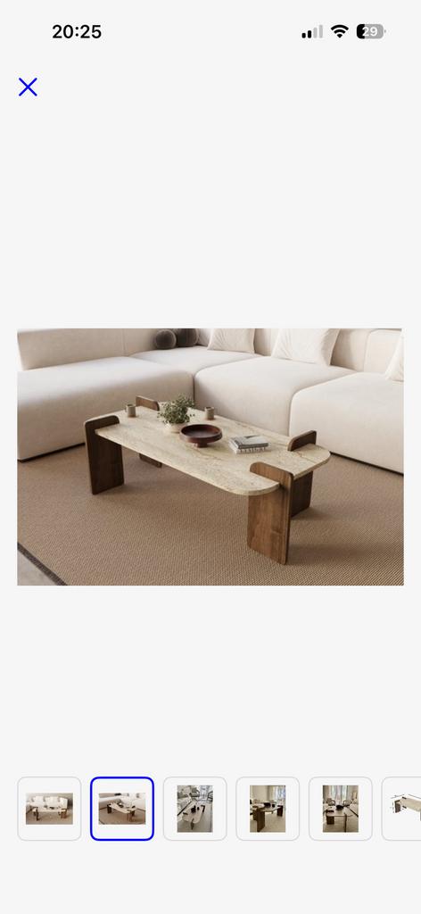 Table basse effet travertins, Enlèvement, Comme neuf