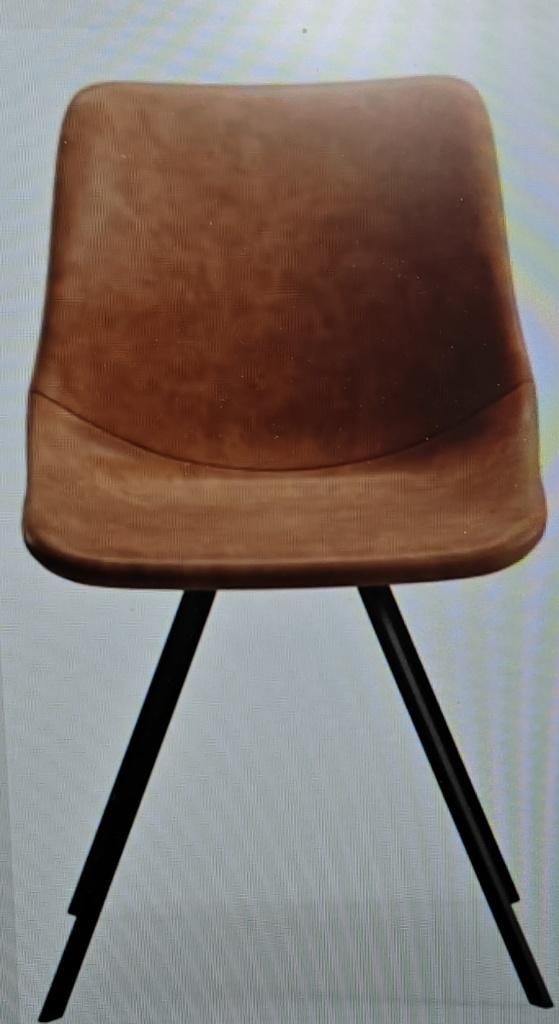 Eetkamerstoel 4st, Huis en Inrichting, Stoelen, Gebruikt, Vier, Hout, Leer, Overige kleuren, Ophalen