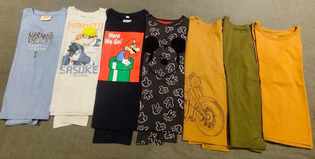 Lot 8 t-shirts manches longues garçon 8-10 ans – Naruto, Mar, Enlèvement