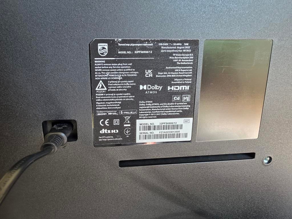 Smart TV Philips 32" Ambilight (Modèle 2022) - État Nickel !, Enlèvement