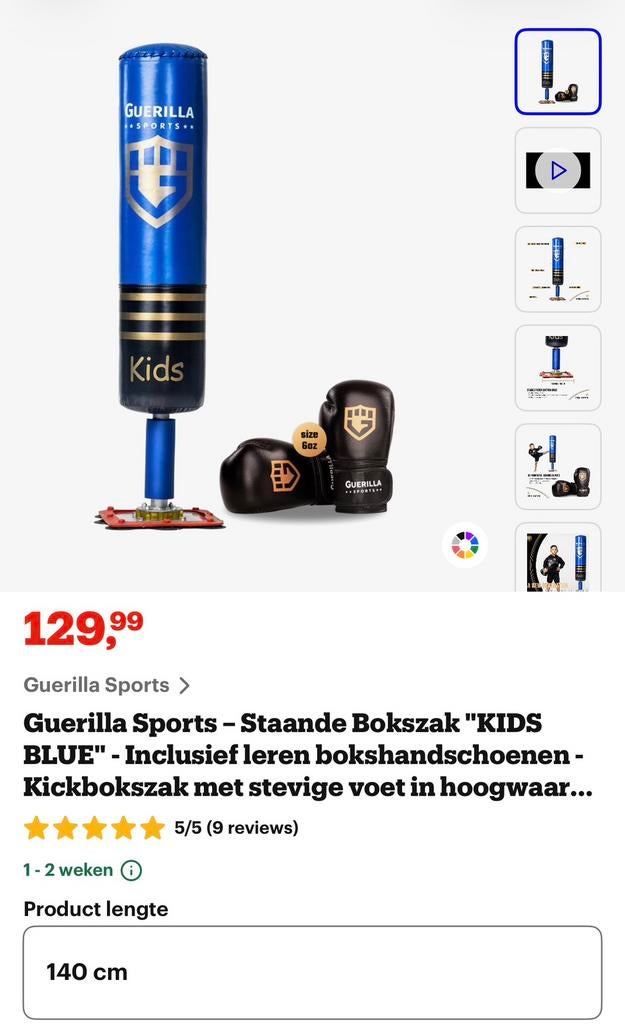 Bokszak 2 x gebruikt, Enlèvement, Comme neuf, Sac de boxe